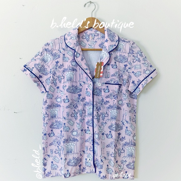 Roller Rabbit Party Toile Polo Pajamas in Pink Size Small (S) Brand New NWT - Picture 3 of 14